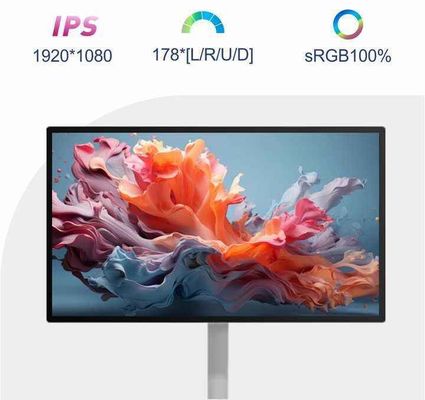 바닥에 서 있는 모바일 TV 수직 디스플레이 27" 롤러블 스마트 스탠드 바이 미 TV