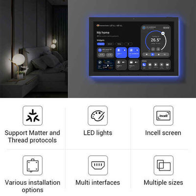 벽에 장착된 POE NFC 스마트 홈 태블릿 10.1인치 터치 스마트 홈 제어 화면