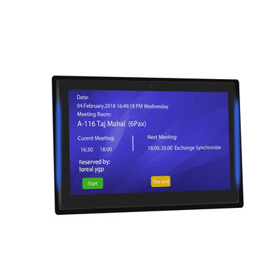 10.1인치 RK3399 2+16GB 벽에 장착된 회의실 태블릿 NFC POE 회의실 예약 시스템 양면 조명