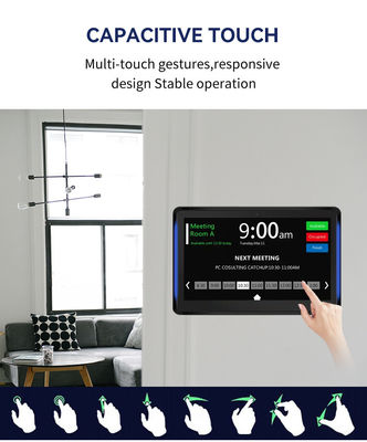 10.1인치 RK3399 2+16GB 벽에 장착된 회의실 태블릿 NFC POE 회의실 예약 시스템 양면 조명
