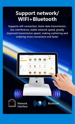 15인치 N2840 데스크톱 POS 머신 레스토랑 POS 터미널 2+32GB 고객 디스플레이와 함께 온인원 POS 시스템