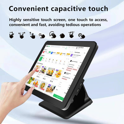 새로운 디자인 15인치 60Hz 데스크톱 POS 터미널 8+256GB N100 CPU 프린터와 스캐너가 있는 소매 POS 현금장