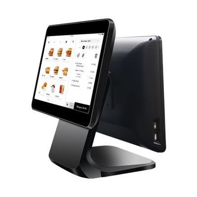 13.3/15.6인치 듀얼 터치 스크린 POS 시스템 I3 윈도우 시스템 소매점 POS 터미널 (접이식 받침대 포함)