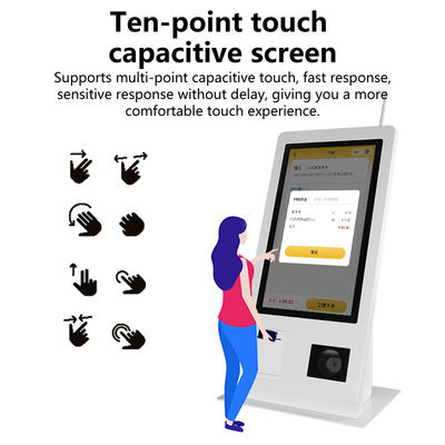 15.6" 셀프 서비스 POS 기계와 Win 10 운영 체제 터치 스크린 스캐너 프린터 NFC QR 코드 리더