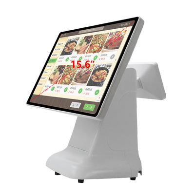 Win 금전 등록기 POS 기계 심플 스타일 플라스틱 디자인 및 15.6인치 듀얼 스크린 올인원 (Win용)