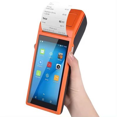 Android 8.1 운영체제 5.5인치 NFC POS 시스템 핸드헬드 계산원 POS 기기, 58mm 열전사 영수증 프린터 포함