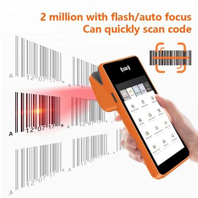 안드로이드 11 5.45인치 핸드헬드 POS 터미널, 58mm 열전사 프린터, NFC, WiFi, USB 연결 및 32GB/64GB 메모리 최고