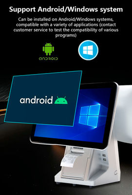 수용성 터치 듀얼 화면 레스토랑용 온인원 POS 시스템 와이파이 현금 등록장 및 32GB 하드 디스크 용량