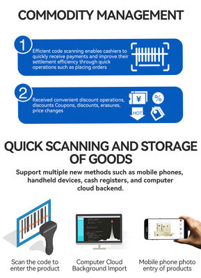 레스토랑 주문 열전사 프린터, 해상도 Win/Android POS 금전등록기 13.3/15.6인치 1366*768 해상도