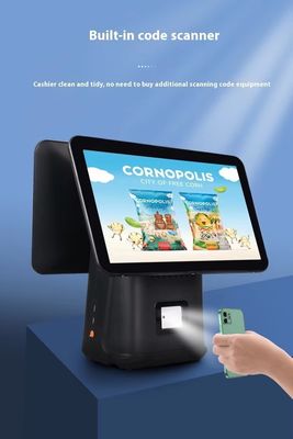 소매 레스토랑 청구기 15.6인치 듀얼 스크린 POS 시스템 윈도우 운영 체제 및 안드로이드 POS