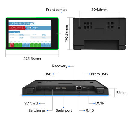 10.1인치 RK3288 안드로이드 회의실 태블릿 (POE, NFC, LED 라이트 바 포함)