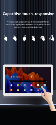 벽에 장착된 24인치 안드로이드 12 태블릿 컴퓨터 PC POE NFC LCD 터치 스크린 상업용 디스플레이 디지털 사이니지 광고 비디오 플레이어