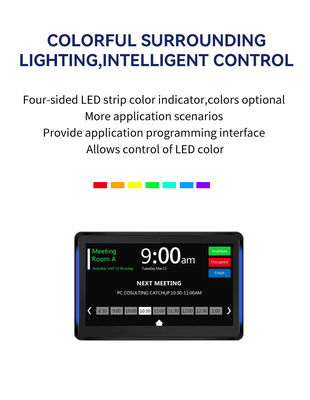 101인치 벽걸이형 비즈니스 안드로이드 태블릿 PC, LED 라이트 바 포함, 회의 일정 디스플레이