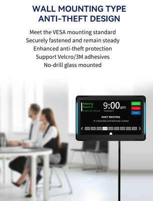 101인치 벽걸이형 비즈니스 안드로이드 태블릿 PC, LED 라이트 바 포함, 회의 일정 디스플레이