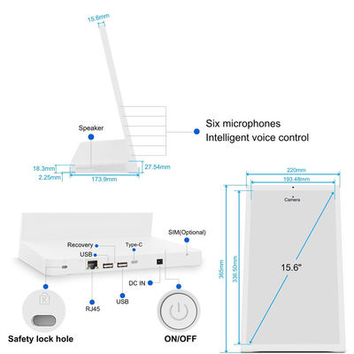 13.3인치 RK3568 L자형 데스크탑 안드로이드 태블릿 PC POE 비즈니스 키오스크 레스토랑 주문