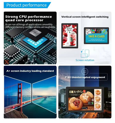 벽걸이형 상업용 24인치 RK3566 안드로이드 태블릿 PC 디지털 메뉴 보드 디스플레이 (레스토랑 카페 상점용)