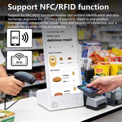 L형 데스크톱 15.6인치 1920x1080 안드로이드 15 태블릿 PC 와이파이 NFC 용량 터치 스크린 10000mAh 옥타 코어 패스트푸드 오터링 스피커