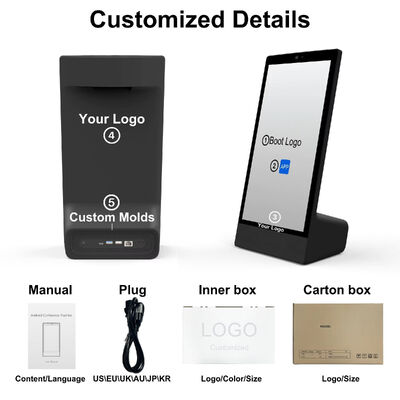 L형 데스크톱 15.6인치 1920x1080 안드로이드 15 태블릿 PC 와이파이 NFC 용량 터치 스크린 10000mAh 옥타 코어 패스트푸드 오터링 스피커