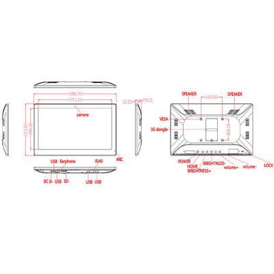 15.6인치 초고밀도 터치 스크린 PC 8GB ROM 와이파이 RJ45 및 PoE