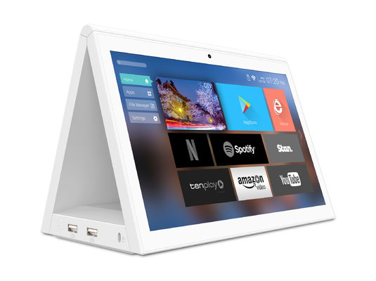 화이트 RK3288 데스크톱 L 모양 10.1 인치 안드로이드 태블릿 PC POE NFC 터치 듀얼 스크린 레스토랑 주문 키오스크 POS 태블릿