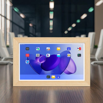 품질  21.5Inch RK3588 Wooden Frame Android 13 Tablet POE NFC Wall Mounted Tablet PC for Advertising Use 공장