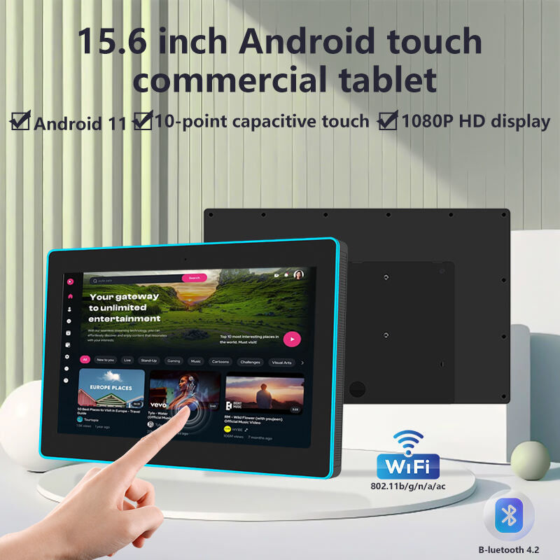 15.6인치 RK3566 NFC POE 파워 태블릿 PC 벽에 장착 된 회의 안드로이드 태블릿 LED 조명