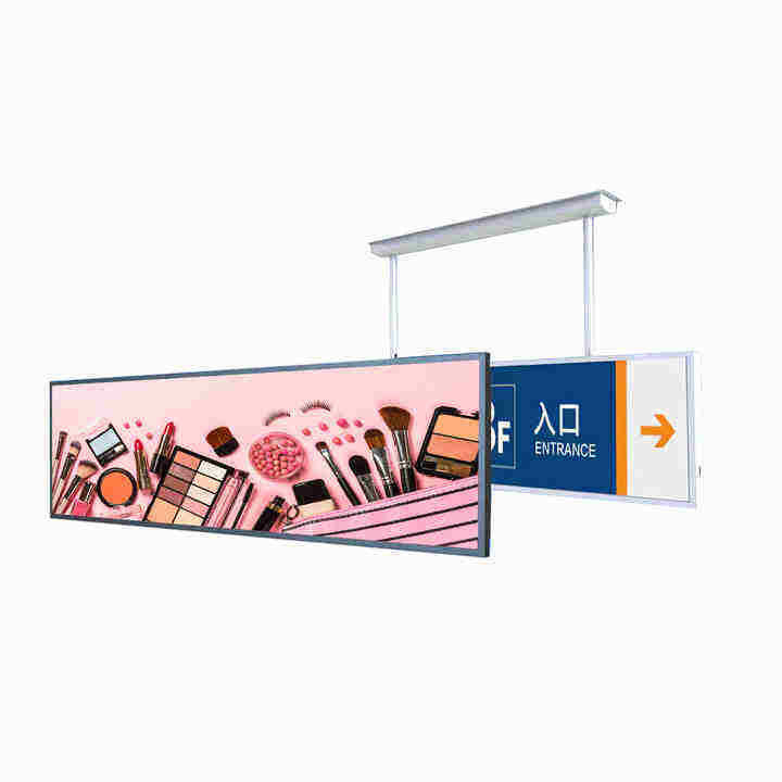 24 인치 초대 폭 해상도 뻗은 바 타입 LCD 광고 디스플레이 슈퍼마켓 선반 소매에 대한 완벽한 선택