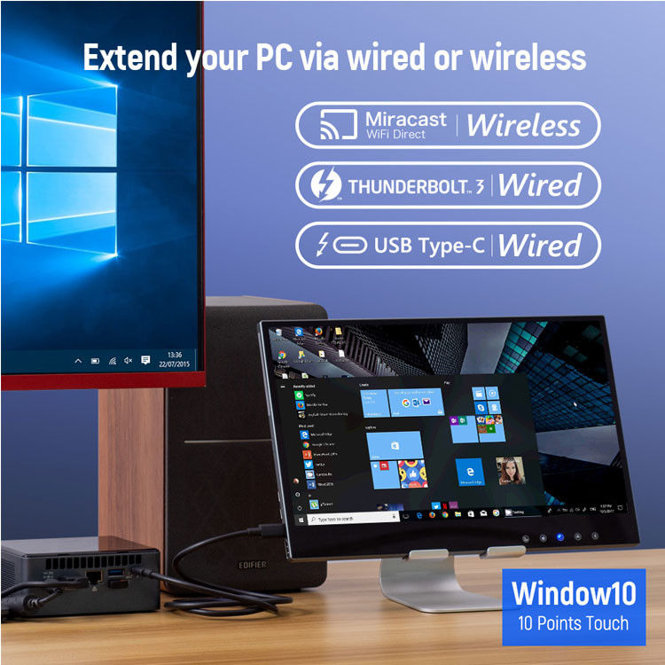 상업 및 산업용 Hopestar 15.6인치 초슬림 풀 HD IPS 터치스크린 모니터